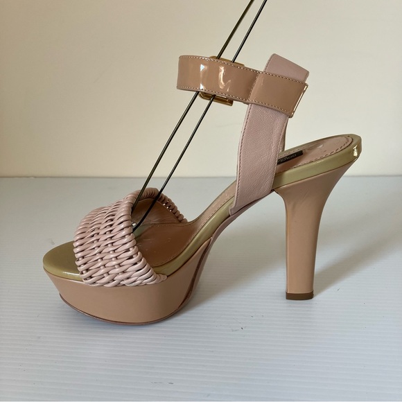 Dolce & Gabbana Pink Nude Woven Platform Sandal Heels size EU 36 US 5.5 - Picture 3 of 10